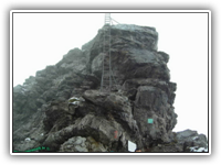 Die vielfotografierte Leiter am eigentlichen Einstieg in den Klettersteig